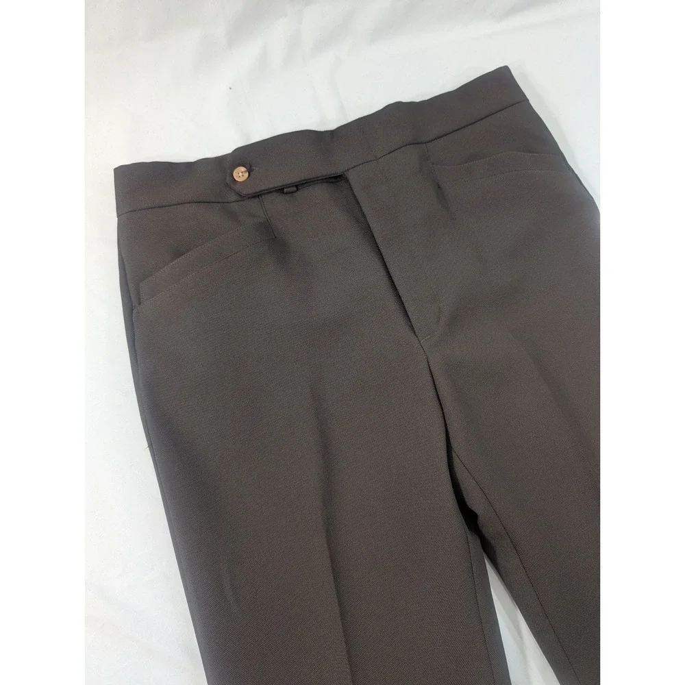 True‎ VTG 70s Levis Panatela Sportswear Flare Leg Trouser 34x31 Talon Zip-brown